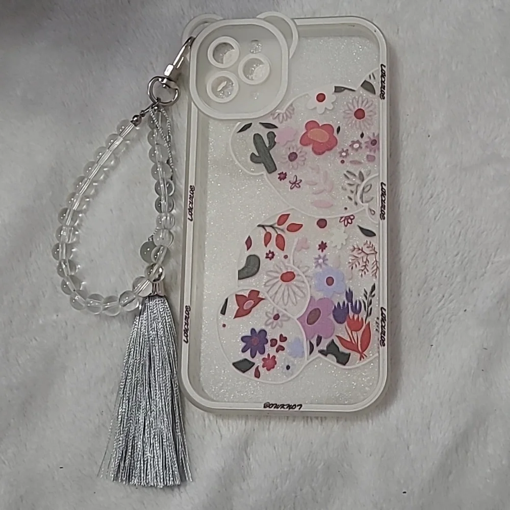 Korean 3D Bear Ear Flower Clear Soft Case for iPhone 11 Pro Max